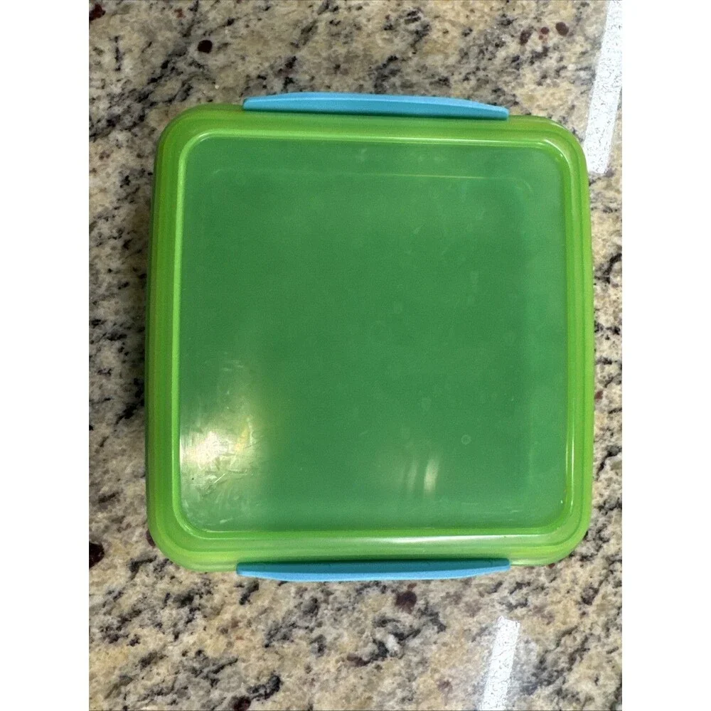 Sistema Containers 11.8 Oz Split box & Sandwich Box 450ml, Blue & Green, Set- 2